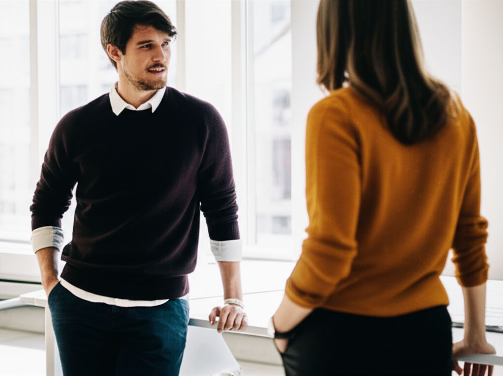 Your ultimate guide to business casual sweaters. Confidently choose & style knitwear for a polished, comfortable, and professional office look.