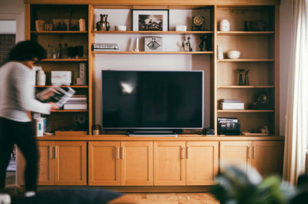 Transform your living room! Add bookcases to your TV center for seamless design, maximum storage, and a beautifully decluttered space.