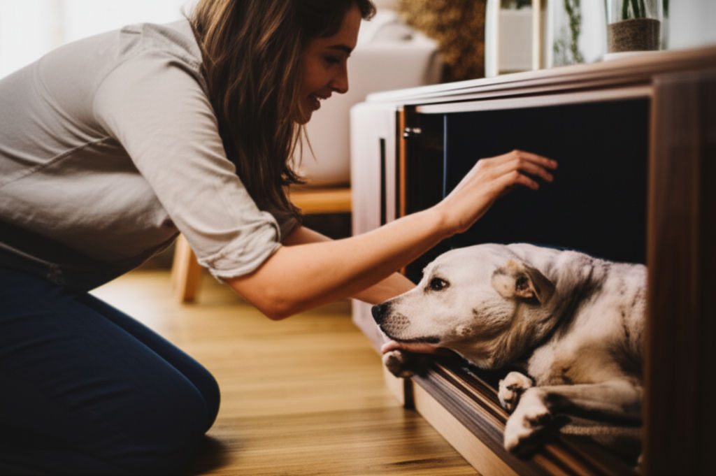 Seamlessly blend your dog's kennel with home decor. Discover stylish dog kennel & entertainment center combos for comfort, space-saving, and enhanced aesthetics...