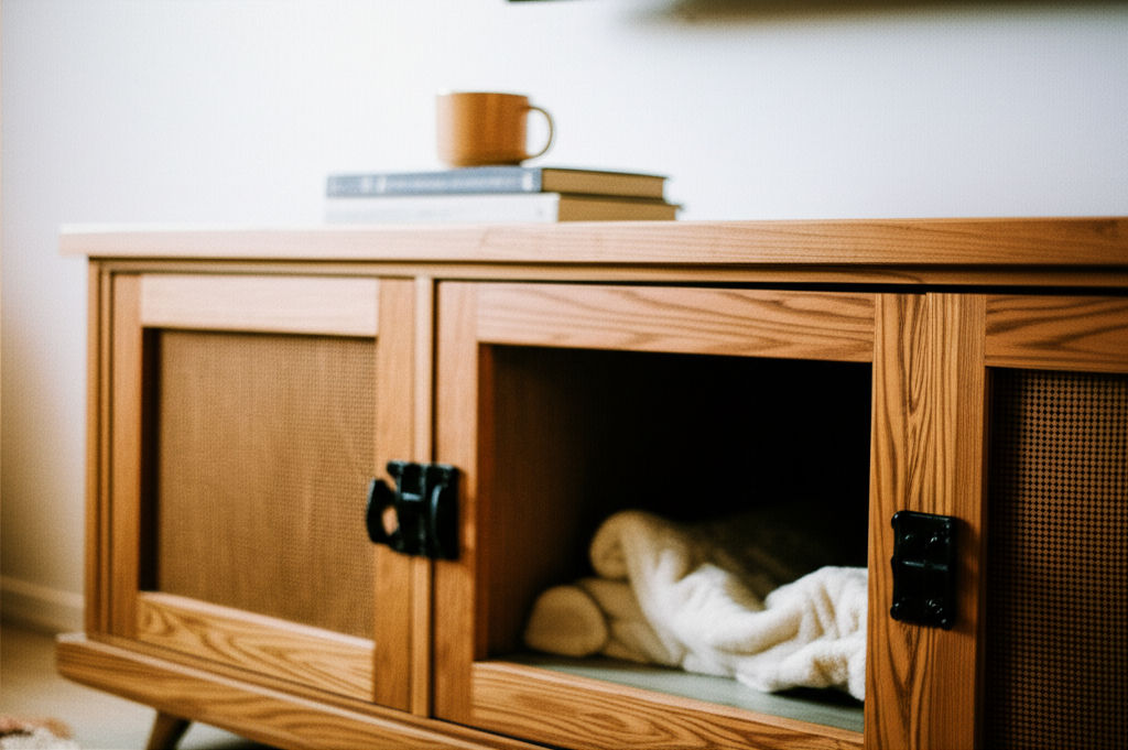 Transform your home with stylish entertainment center dog crates. A chic, dual-purpose solution for your dog's comfort & seamless decor.