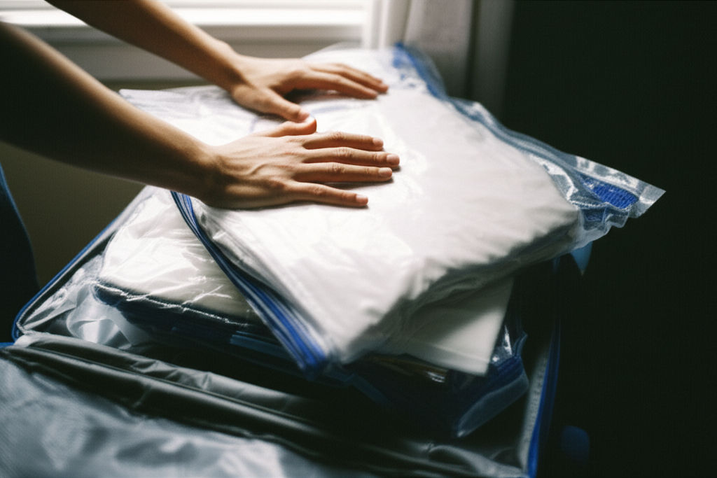 Struggling with luggage space? Vacuum packing travel bags shrink clothes by 80%, freeing up room for essentials & souvenirs. Pack smarter!